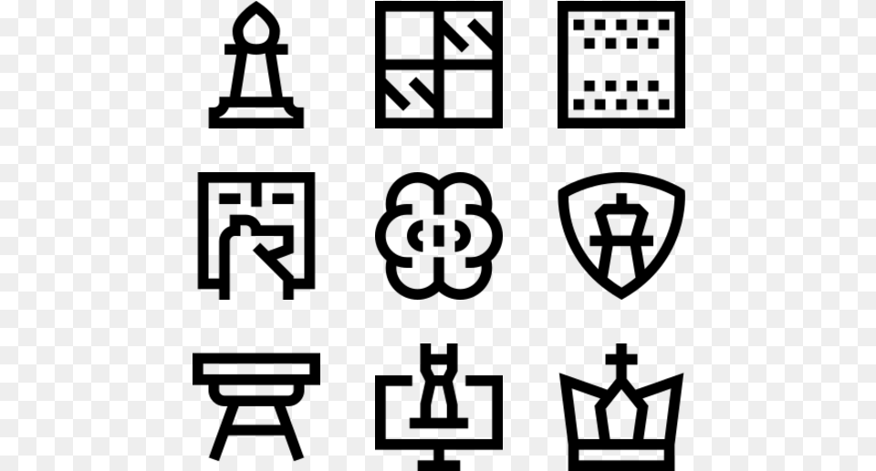 Chess Black And White Icons, Gray Free Png Download