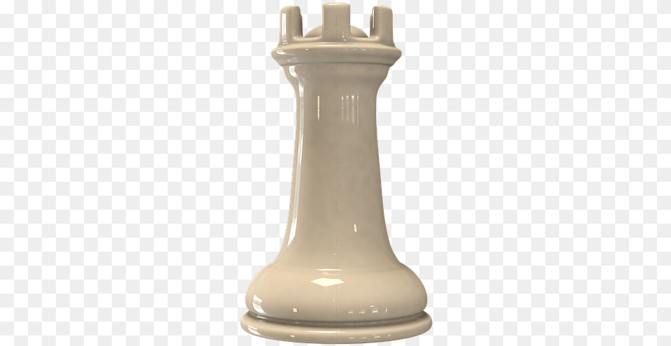 Chess Figure Rook White Checkerboard Piezas De Ajedrez Torre Blancas, Pottery, Jar, Game Free Png
