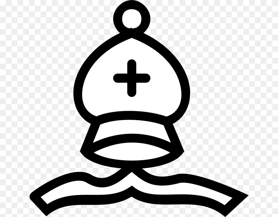 Chess Piece Bishop King Queen, Stencil, Symbol, Cross Free Transparent Png