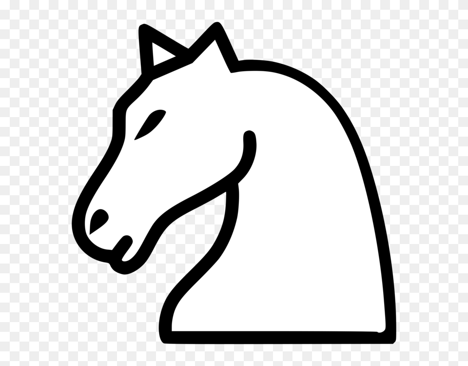 Chess Piece Knight White And Black In Chess King, Stencil, Animal, Colt Horse, Horse Free Png
