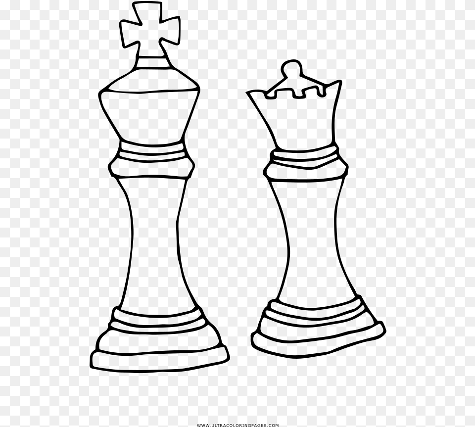 Chess Pieces Coloring, Gray Free Png