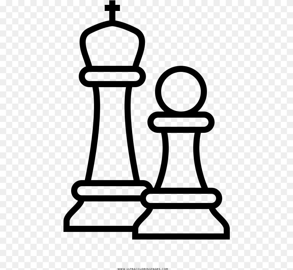Chess Pieces Coloring, Gray Free Transparent Png