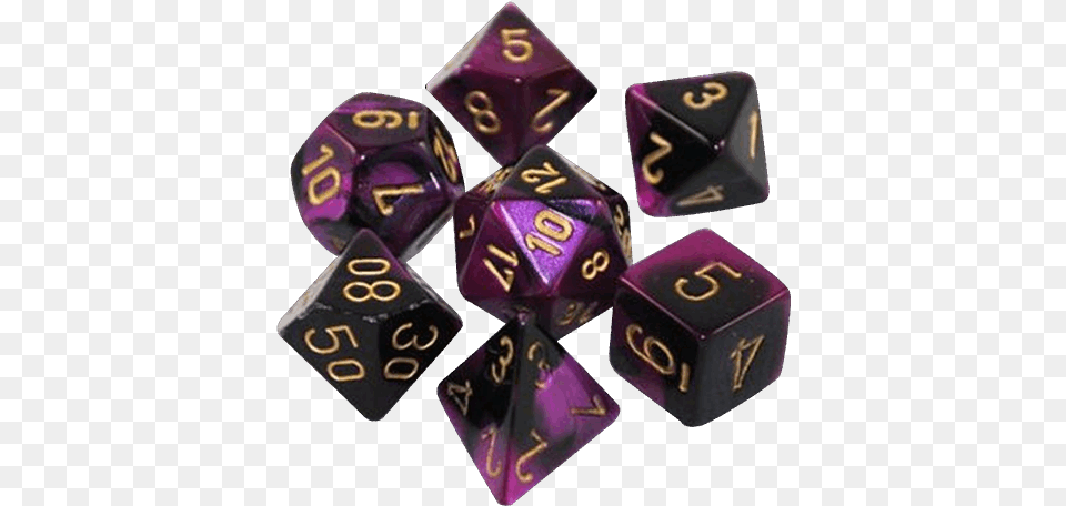 Chessex Gemini Black Purple, Dice, Game, Credit Card, Text Free Png