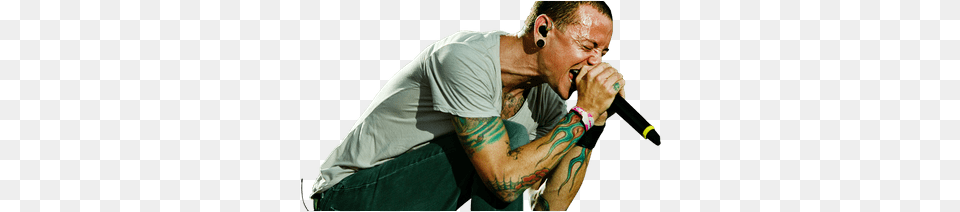 Chester Bennington Linkin Park Chester Bennington Without Background, Tattoo, Person, Electrical Device, Microphone Free Png Download