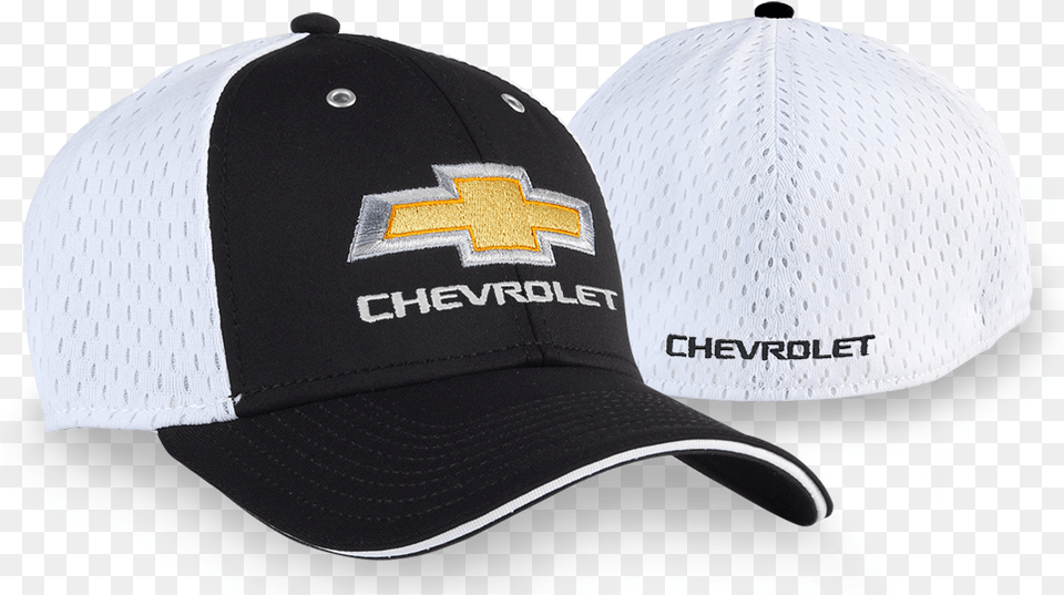 Chevrolet Bowtie With Chevrolet On Back Blackwhite Chevrolet, Baseball Cap, Cap, Clothing, Hat Png Image