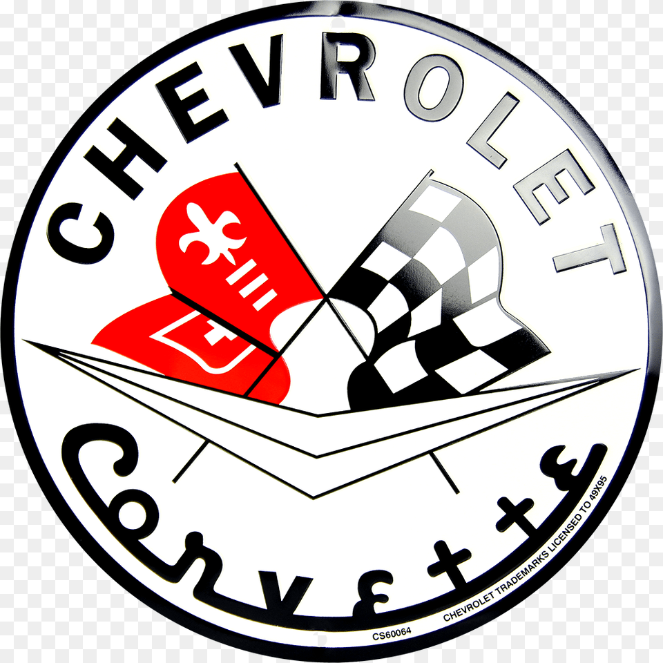 Chevrolet Corvette Circle Sign Clipart Old Corvette Sign, Logo Free Png Download
