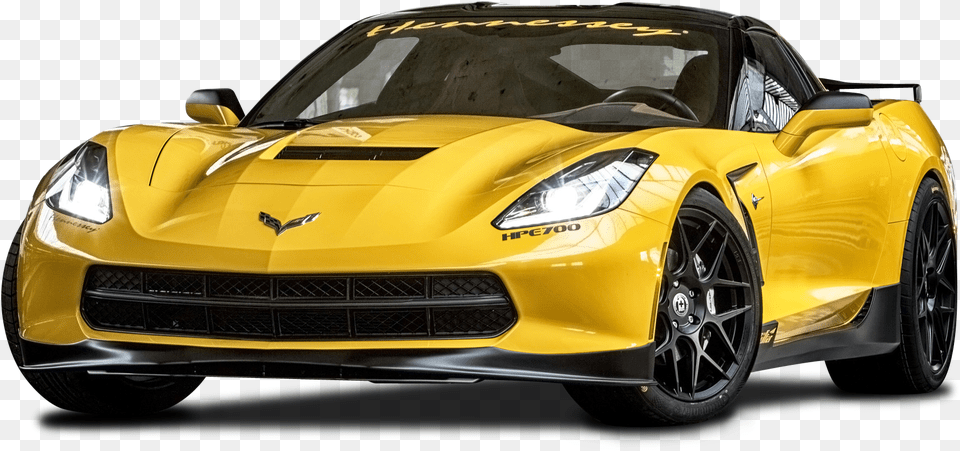 Chevrolet Corvette Stingray Hpe700 Car Yellow Corvette, Alloy Wheel, Vehicle, Transportation, Tire Free Png Download