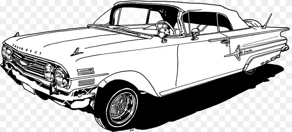 Chevrolet Impala Car Lowrider Coloring Draw A Chevrolet Impala Lowrider, Transportation, Vehicle, Machine, Wheel Free Transparent Png