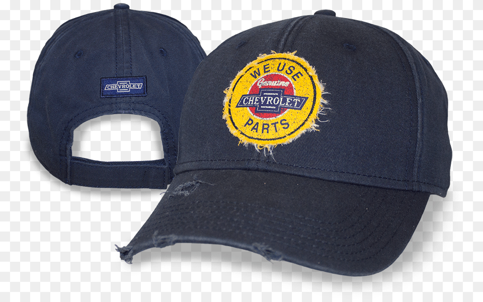 Chevrolet Parts Patch Cap Navy Distressed Gm Company Store, Baseball Cap, Clothing, Hat Png