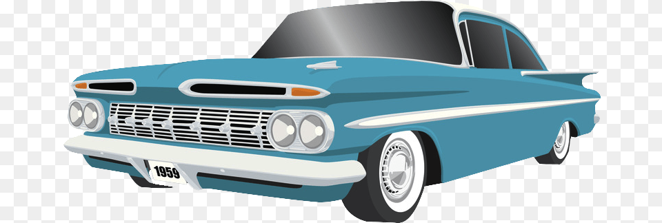 Chevrolet Vector Old School Car Car Impala Vector Vector Old Car, Coupe, Sedan, Sports Car, Transportation Free Png