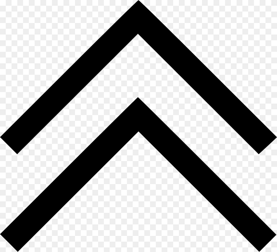 Chevron Double Up Chevron Arrow Up White, Triangle Free Png