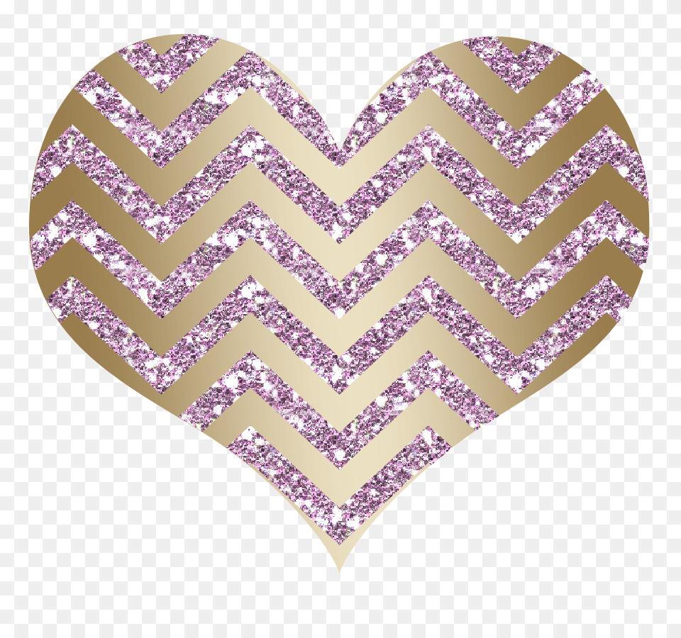 Chevron Heart Glitter Baby Pink Gold Glitter Rose Gold Hearts, Home Decor Free Transparent Png