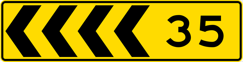 Chevron Sharp Turn Sign In New Zealand Clipart, Symbol, Text, Number Png Image