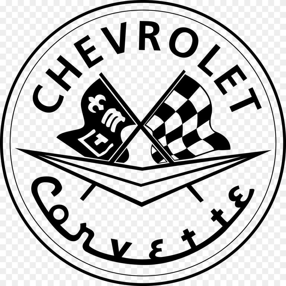 Chevy Corvette Emblem, Gray Png