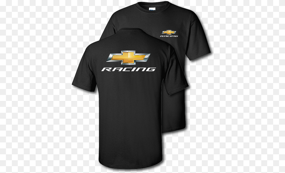 Chevy Racing Gold Bowtie Black T, Clothing, Shirt, T-shirt Free Png Download