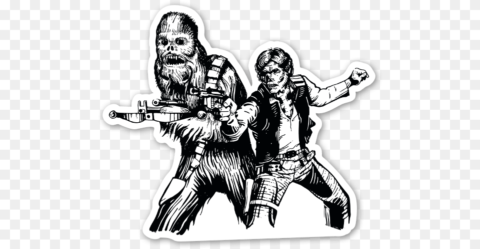 Chewbacca And Han Solo Skull Sticker Star Wars Vector Han Solo, Adult, Male, Man, Person Png