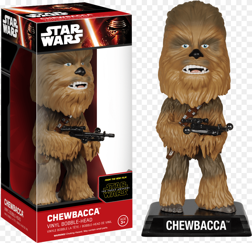 Chewbacca Bobble Head Funko Wacky Wobbler Star Wars Episode 7 Star Wars Vinyl Bobble Head, Person, Figurine, Face, Gun Free Transparent Png