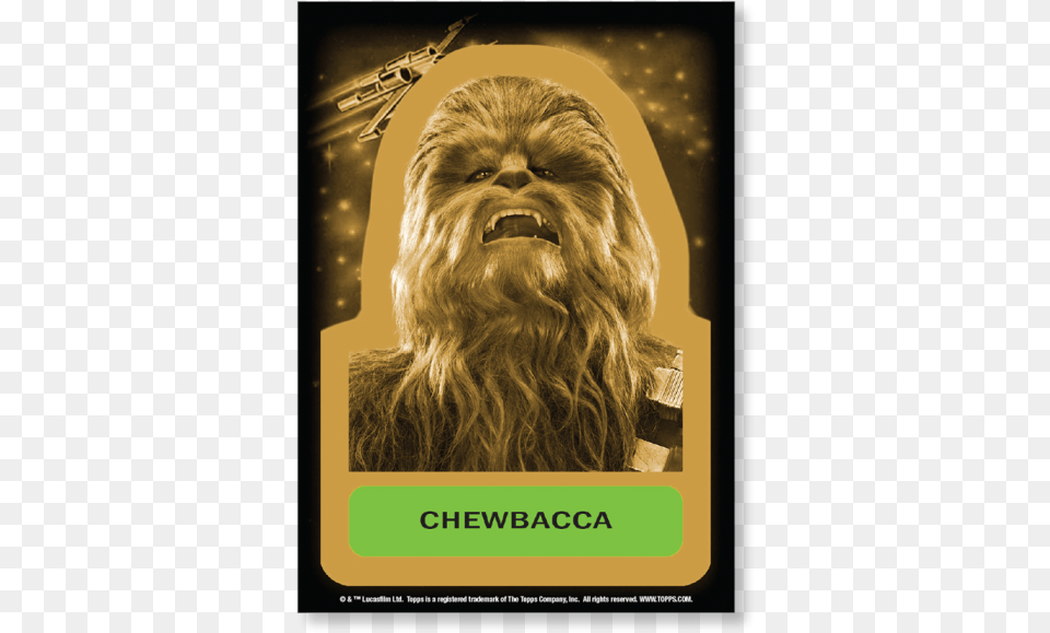 Chewbacca Character Sticker Artwork Gold Ed Chewbacca, Advertisement, Poster, Monkey, Mammal Png Image