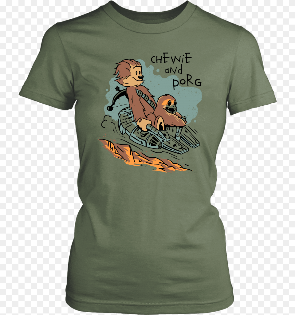 Chewie And Porg T Shirt, Clothing, T-shirt, Baby, Person Free Png Download