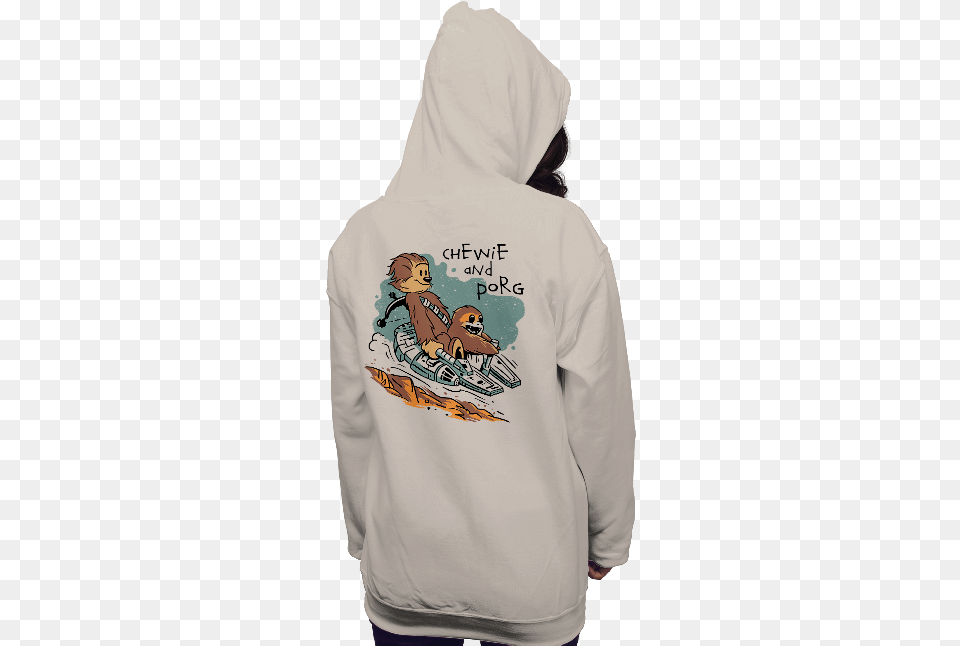 Chewy And Porg T Shirt, Clothing, Hood, Hoodie, Knitwear Png