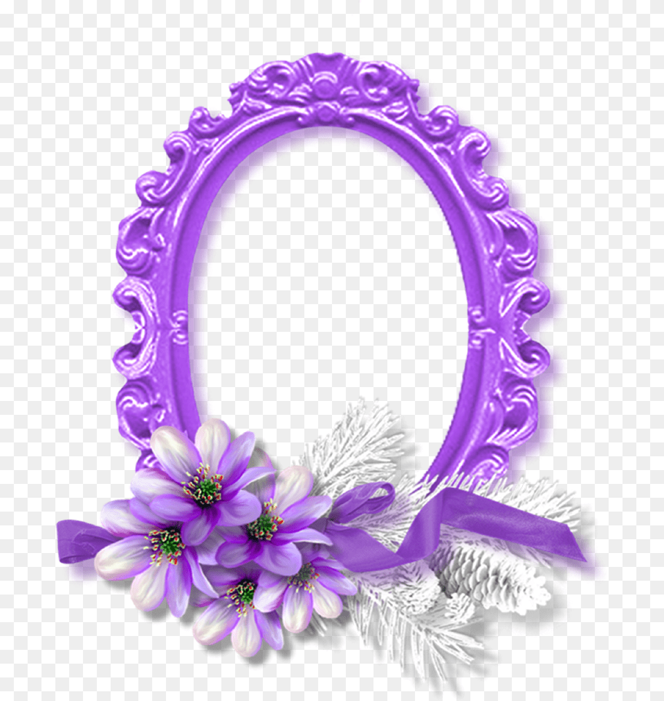 Cheyokota Digital Scraps Hard Photo Frame Hd, Purple, Flower, Plant, Oval Png