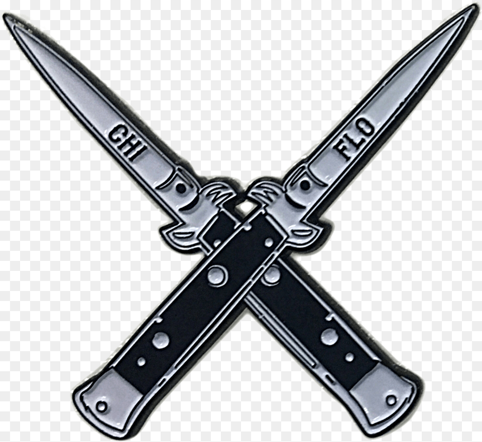 Chi Flo Switchblade Cross Gang Lapel Switchblade, Blade, Weapon, Dagger, Knife Free Png