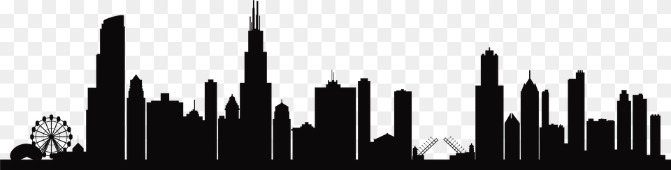 Chi Skyline2015 11 19t09 Skyline Silhouette Chicago Skyline Outline, City, Architecture, Building, Factory Free Png Download