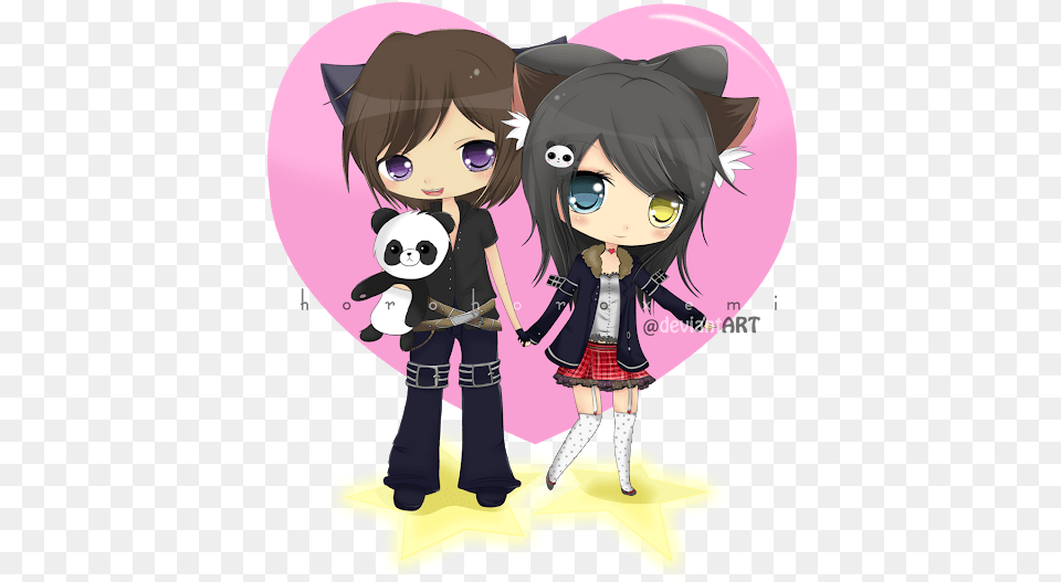 Chibi Anime Couples Anime Chibi Cat Couples, Book, Comics, Publication, Person Png