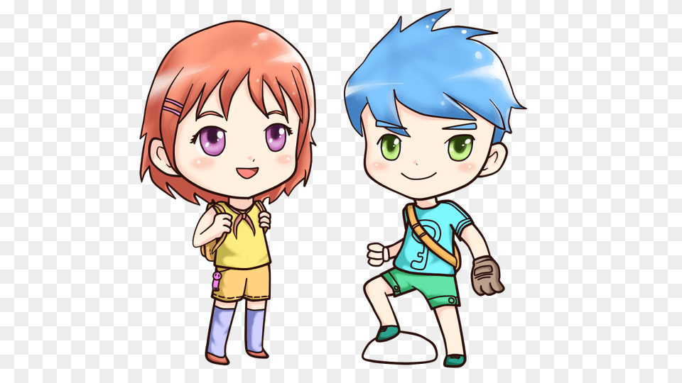 Chibi Anime Cute Best Friend Anime Boy And Girl, Baby, Book, Comics, Person Png