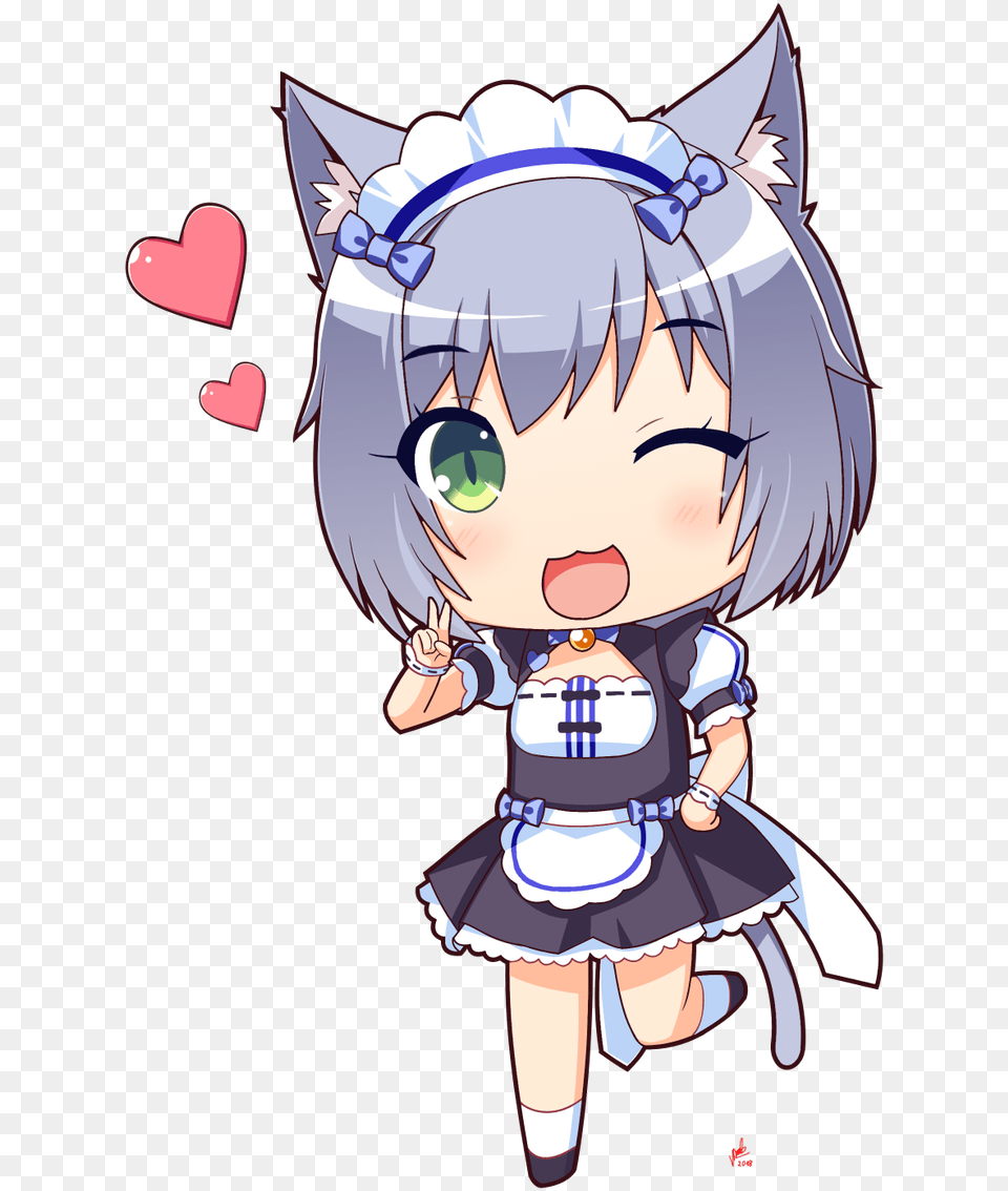 Chibi Anime Maid Gif, Book, Comics, Publication, Baby Free Png