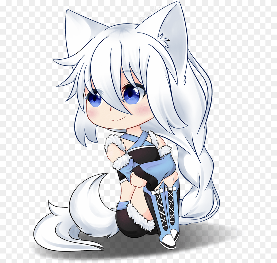 Chibi Anime Wolf Girl, Book, Comics, Publication, Baby Free Png Download