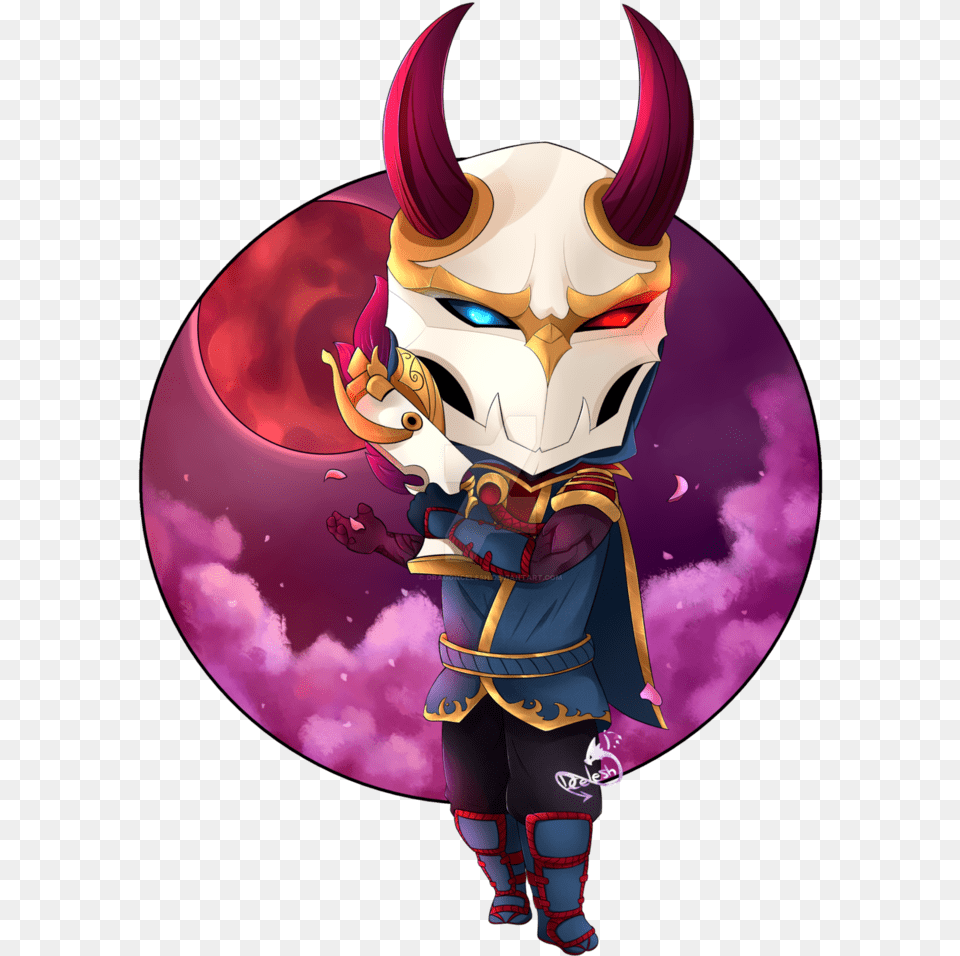 Chibi Blood Moon By Mask Blood Moon Jhin, Publication, Book, Comics, Adult Free Png