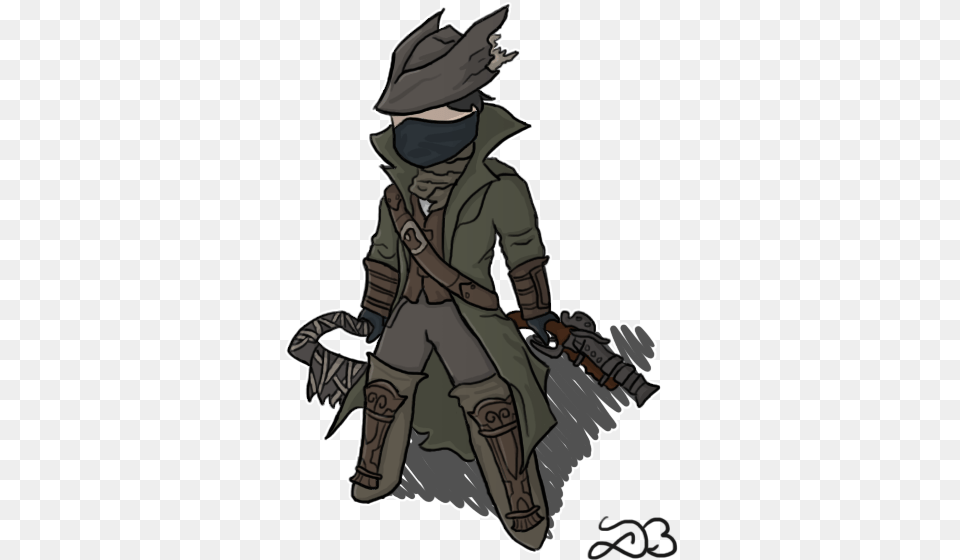 Chibi Bloodborne Hunter Cartoon, Baby, Person, Clothing, Coat Free Png