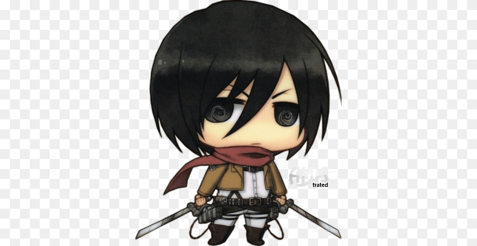 Chibi By Amistrated Stickers Attack On Titan, Book, Comics, Publication, Manga Free Png