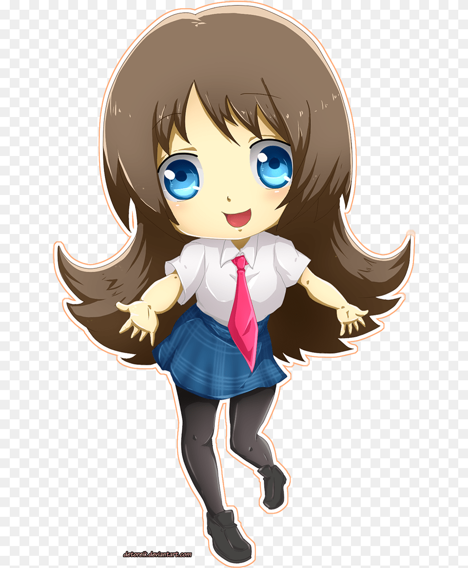 Chibi Clipart Student Student Anime Chibi Girl, Accessories, Publication, Formal Wear, Comics Free Transparent Png