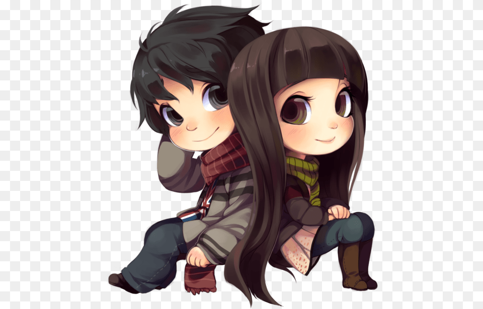 Chibi Couple Anime, Book, Comics, Publication, Baby Free Png