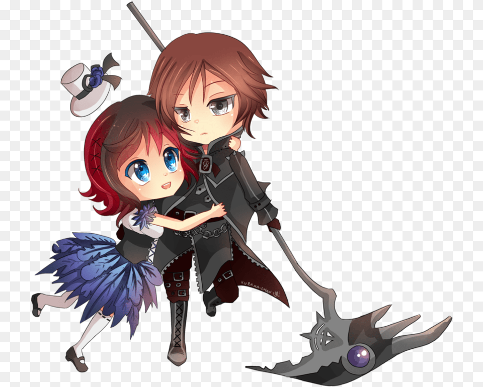 Chibi Couple Commission For Darkehlicious 02 By Chibi Couple Commission, Book, Comics, Publication, Adult Free Png Download