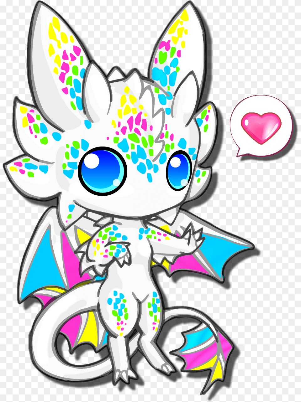 Chibi Cute White Dragon, Art, Book, Comics, Graphics Png Image