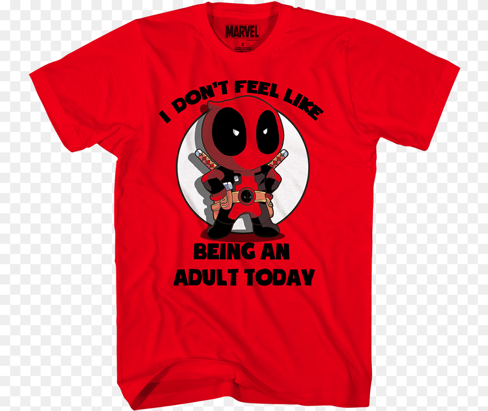 Chibi Deadpool Adults Only T Shirt Deadpool Shirt I Don T Feel Like Being An Adult Today, Clothing, T-shirt Png Image