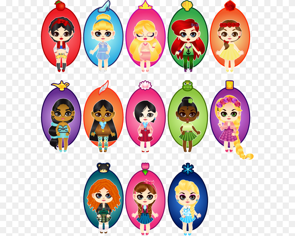 Chibi Disney Princesses By Midnitehearts Disney Princess, Person, Baby, Accessories, Face Png
