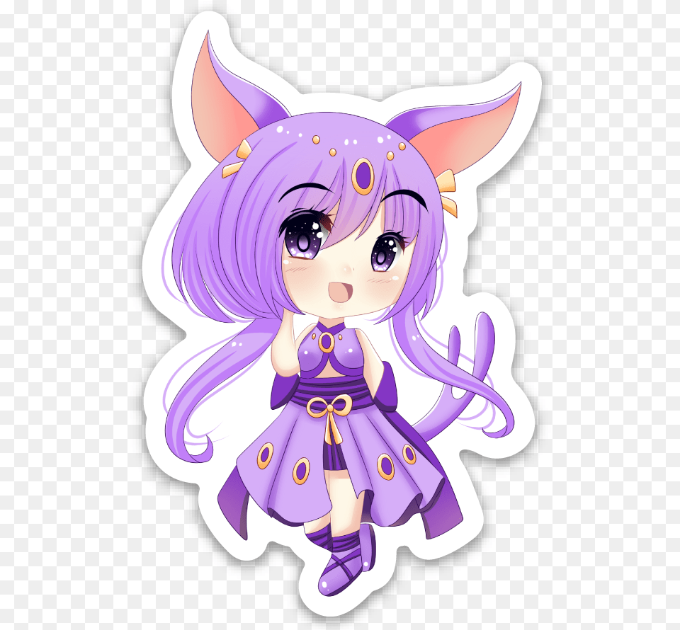 Chibi Espeon Anime Girl Espeon Anime Girl, Book, Comics, Publication, Purple Free Transparent Png