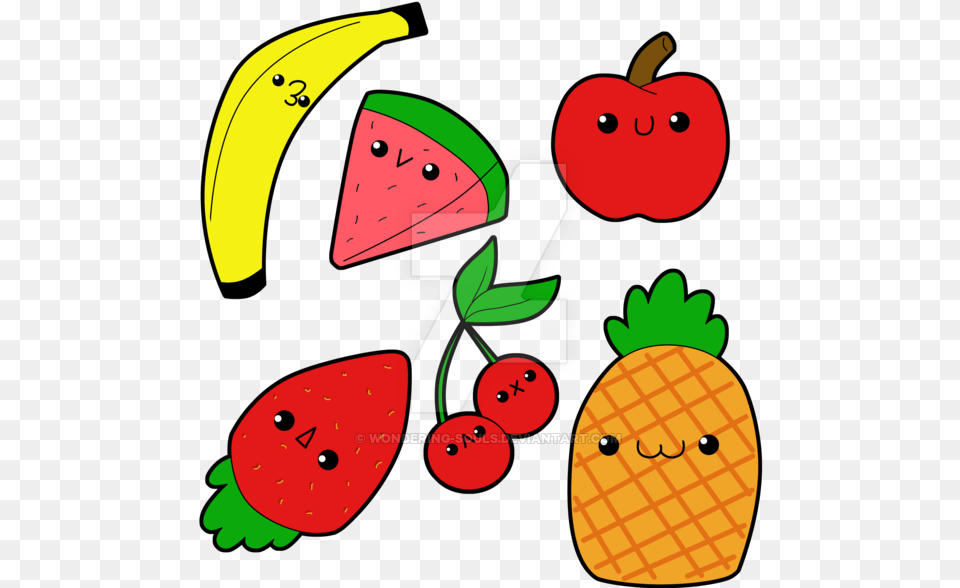 Chibi Fruits By Sambeawesome Banner Chibi Fruits, Food, Fruit, Produce, Plant Free Png Download