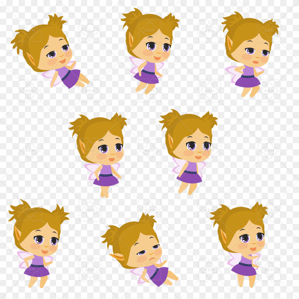 Chibi Girl Character Sprite, Purple, Baby, Person, Toy Free Png