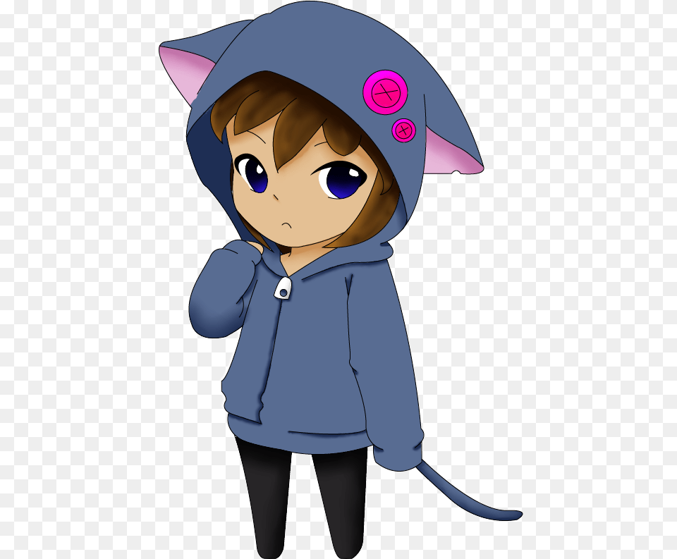 Chibi Girl In A Cat Vest By Sannyvampire On Clipart Chibi Clipart, Clothing, Coat, Book, Comics Png
