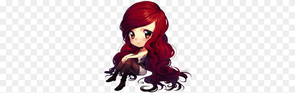 Chibi Girl Red Hair, Book, Comics, Publication, Adult Free Png
