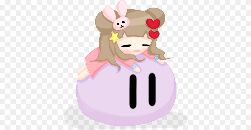 Chibi Girl Sleeping On Giant Bun Kawaii Sleep Gif Png Image