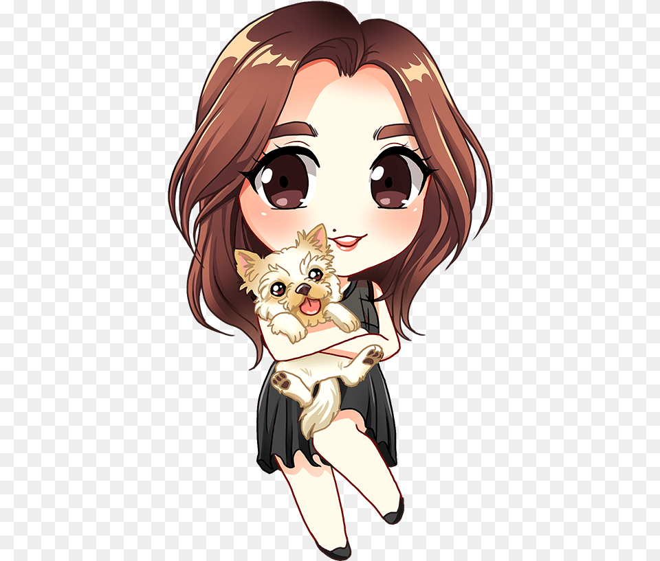 Chibi Girl With Brown Hair, Publication, Book, Comics, Adult Png Image