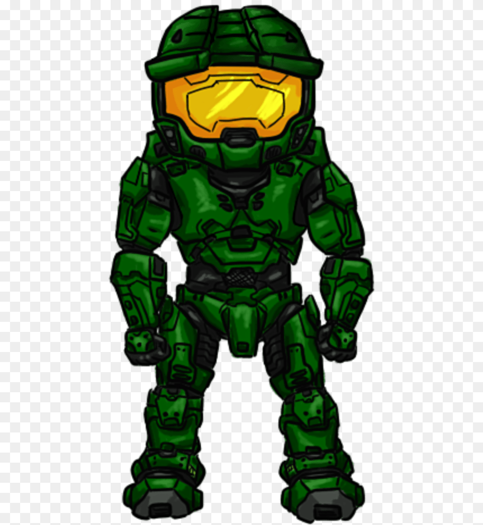 Chibi Halo Master Chief Master Chief Cartoon Halo, Green, Adult, Male, Man Png Image