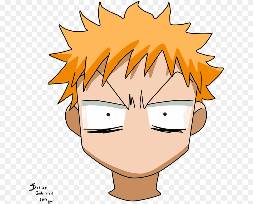 Chibi Ichigo Face 01 By Dehiar Bleach Ichigo Face, Book, Comics, Publication, Baby Png Image