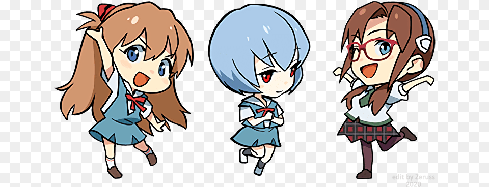 Chibi Illustrations From The Recent Evangelion Festival Cartoon, Book, Comics, Publication, Baby Png